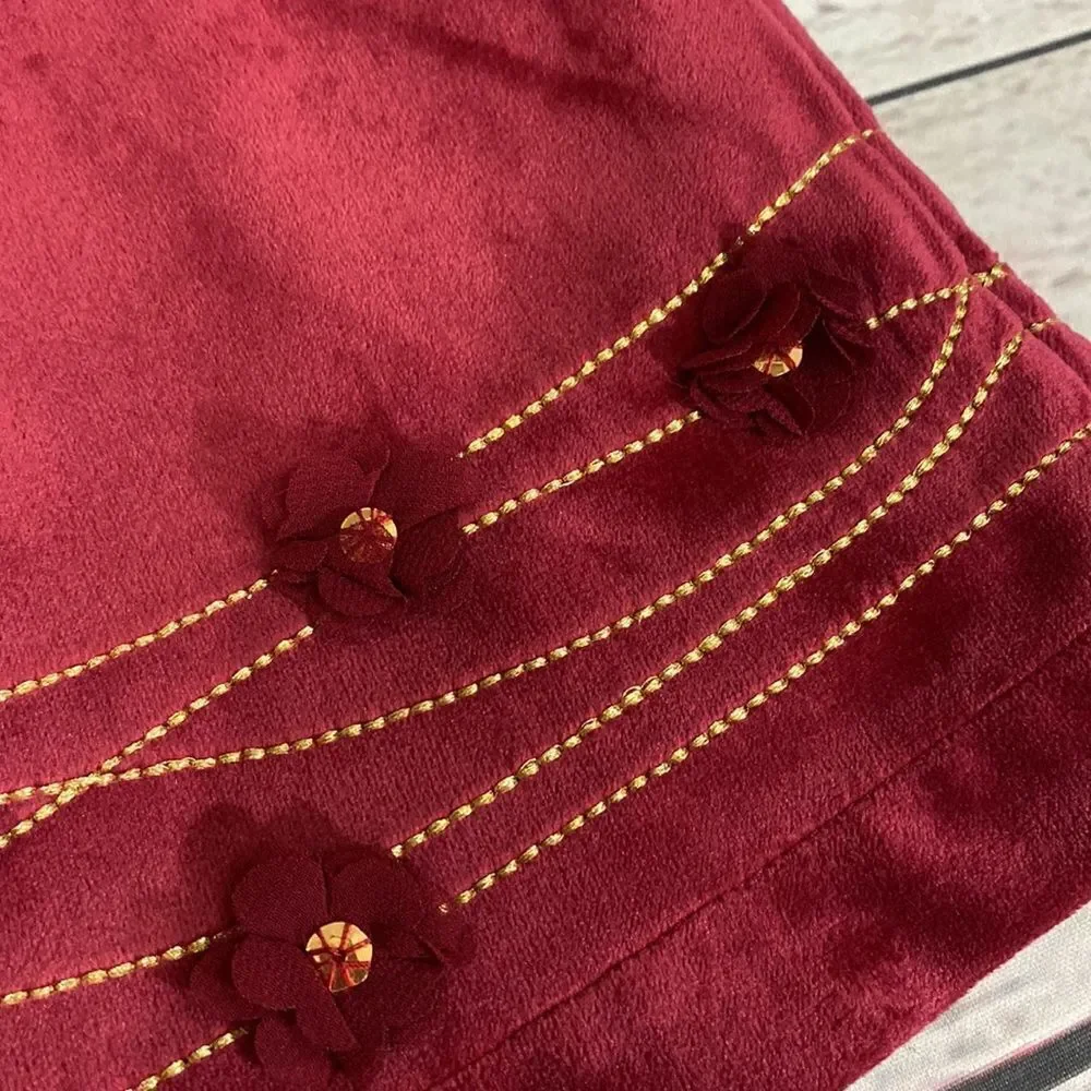 Burgundy Baby Girl Infant Velvet Christmas Dress
